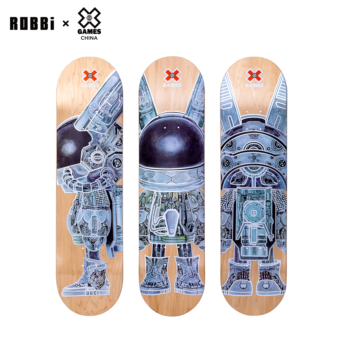 ROBBi x X GAMES CHINA TRIPLE-X Skateboard (MEGA SET)